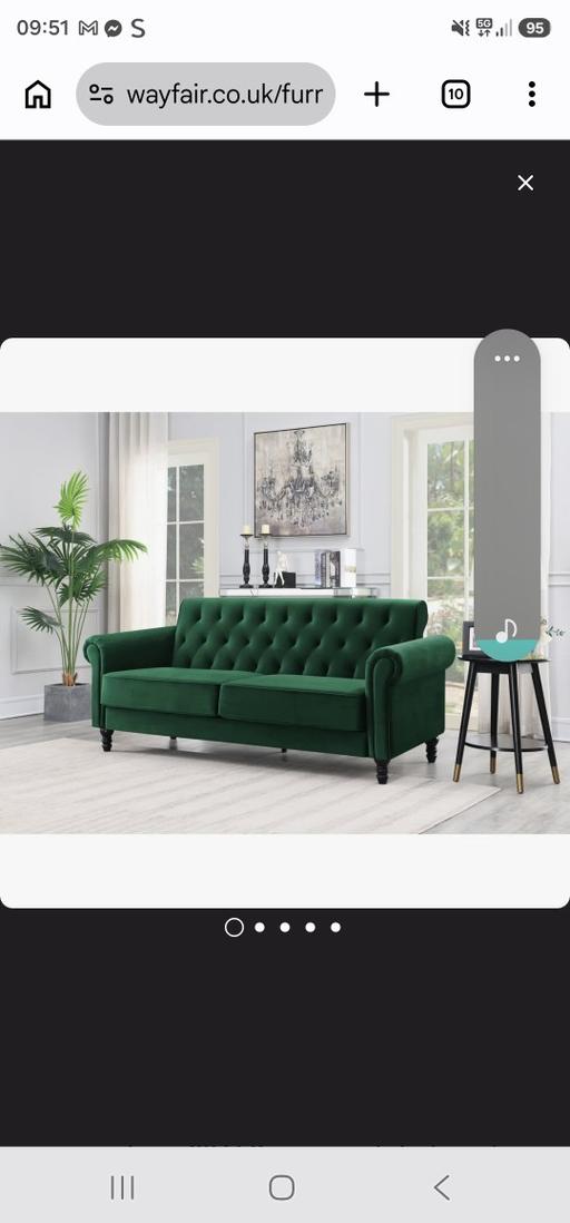  — 3 seater - Velvet Green Sofa