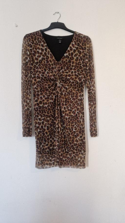  — New Look Leopard Print Twist-Front Plissé Min