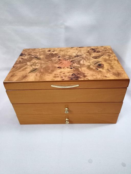  — MELE WOODEN DRAWER JEWELLERY BOX.