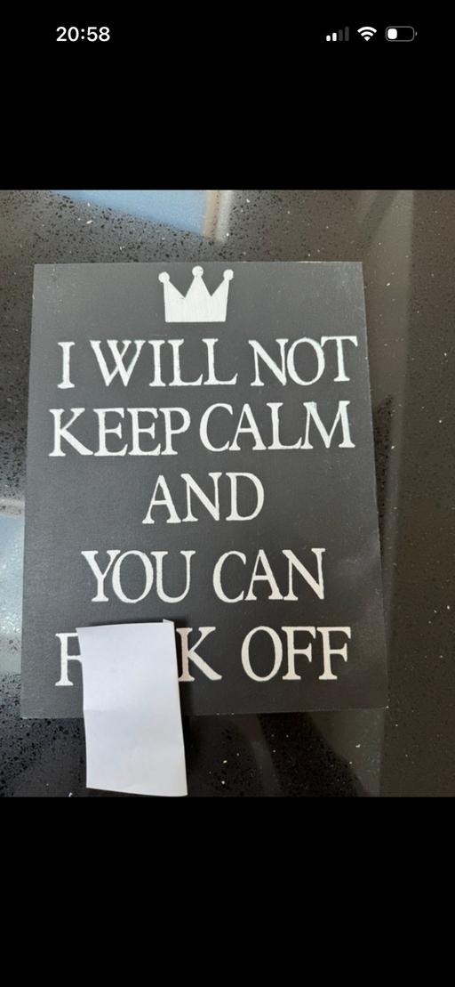  — Black wooden handmade sign