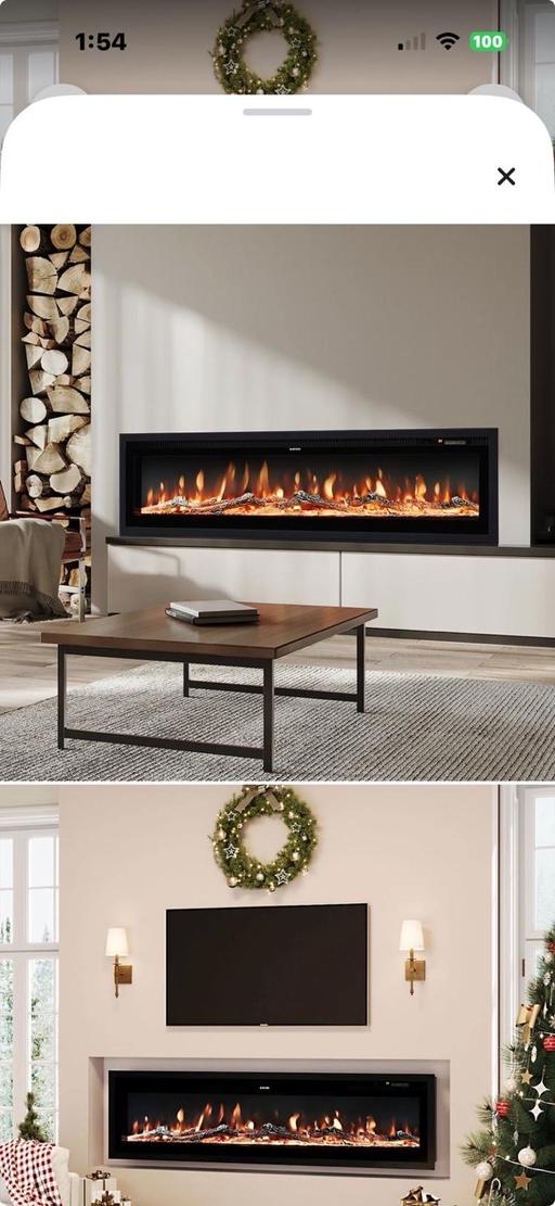  — Black Electric Fireplace
