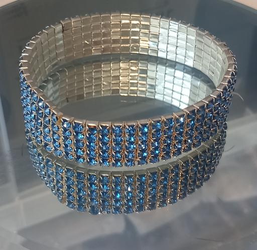  — Blue Rhinestone stone cuff bracelet