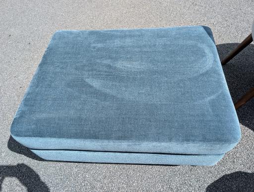  — swyft blue velvet footstool