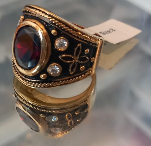  — Large ornate ruby cocktail ring