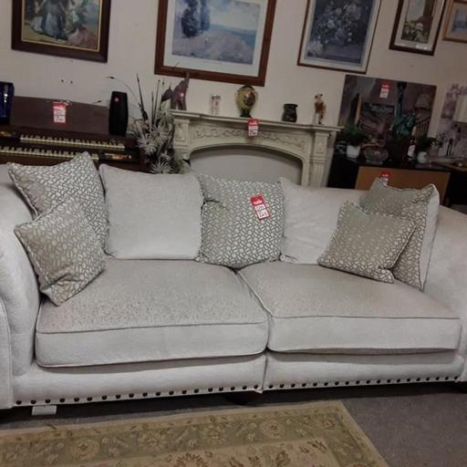  — Classy grey fabric 3/4 seat wing-back sofa
