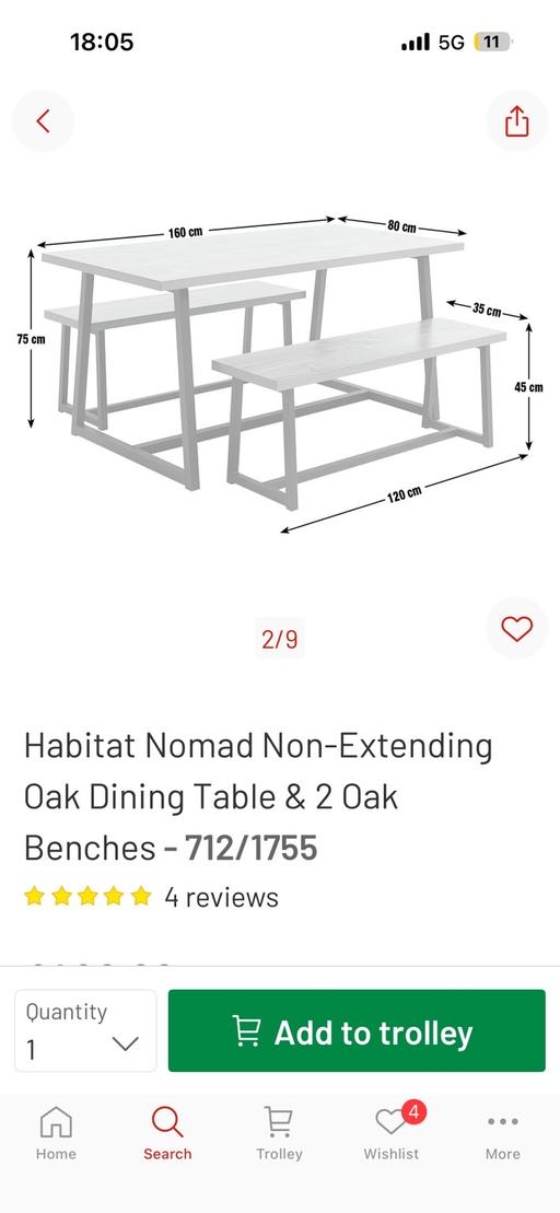  — Dining Table & Benches