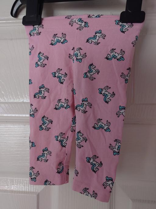  — Girls pink unicorn leggings size 3-6 months