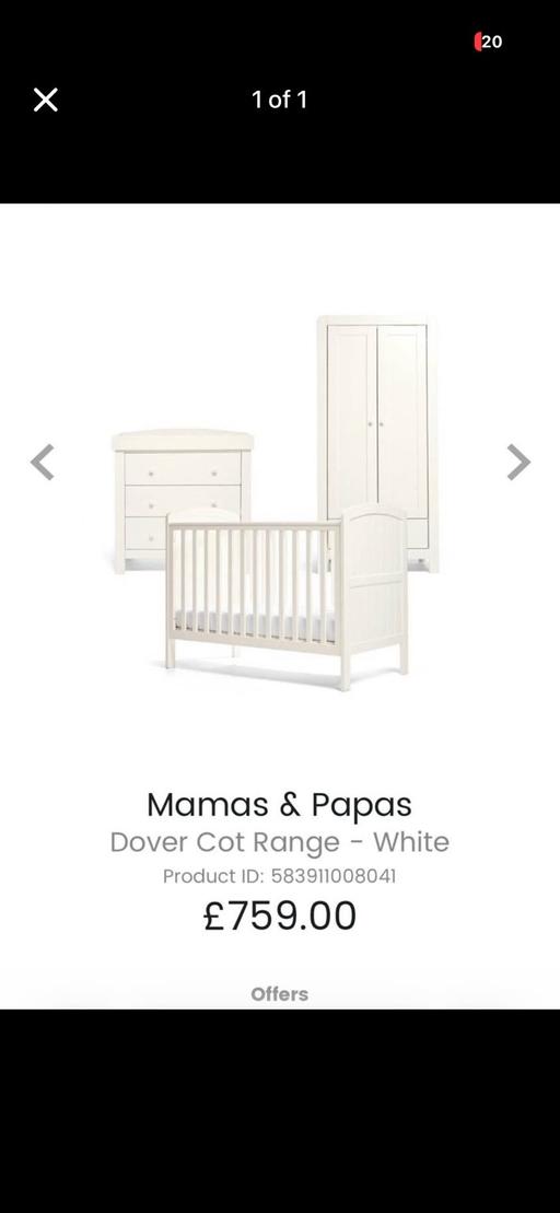  — Mamas and papas nursery set