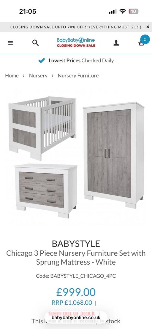  — Nursery set