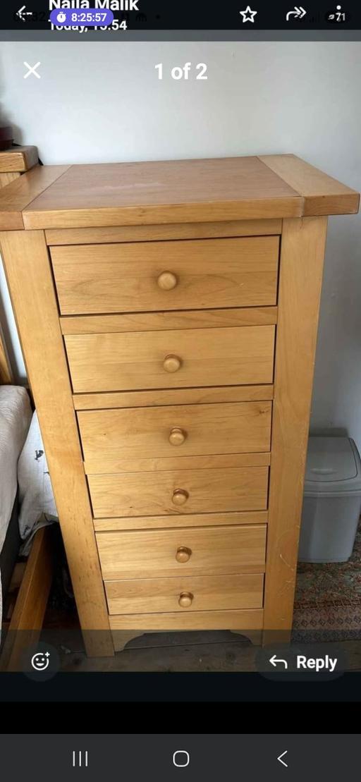  — Solid Wood Tall Boy Chest of Drawers
