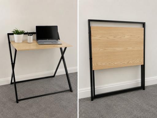  — Argos folding desk table black and oak wood
