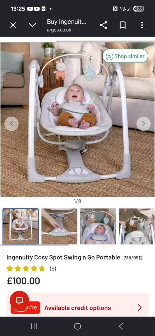  — Baby portable electric swing