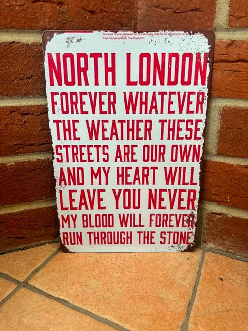  — North London arsenal metal sign
