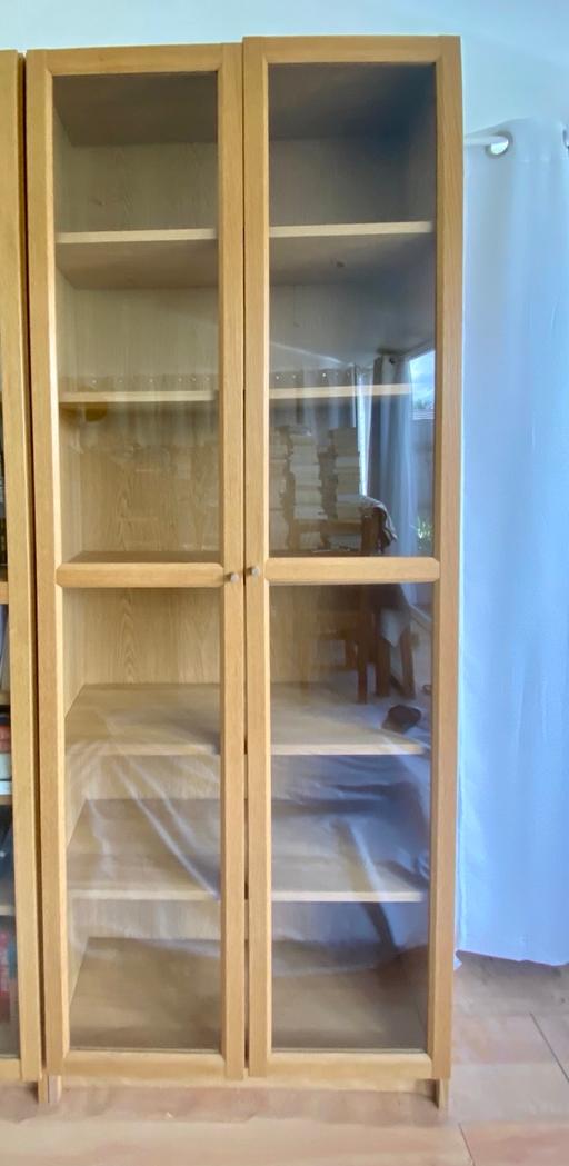  — 2x IKEA OXBERG Glass & Oak effect doors