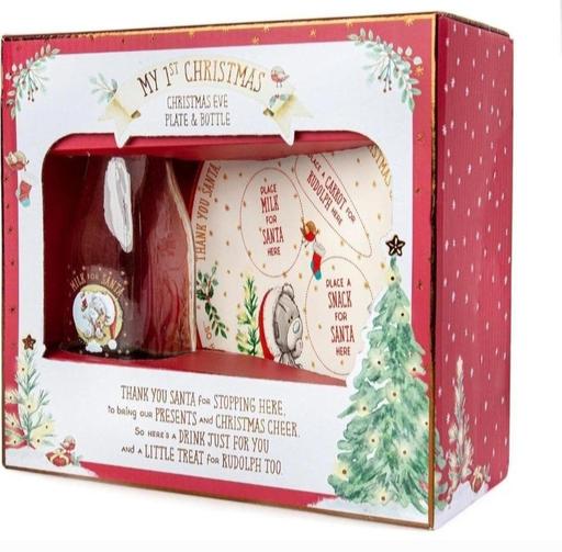  — Christmas plate & bottle