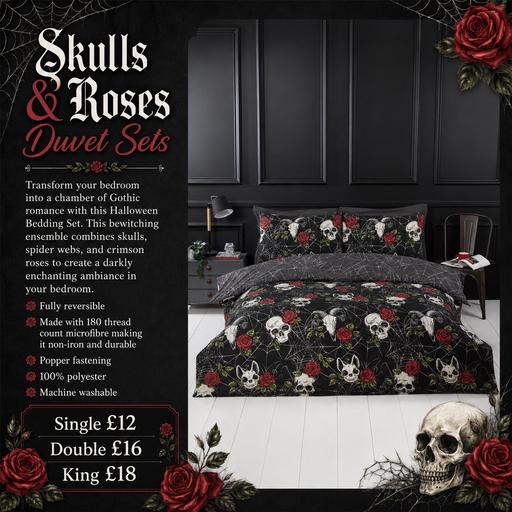  — Skulls & Roses Duvet set - King