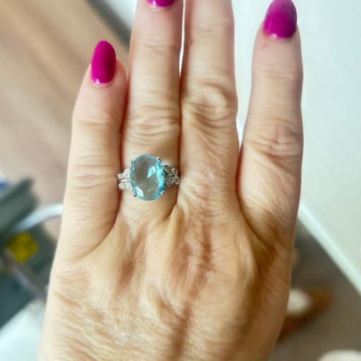  — New silver and blue stone hallmarked 926 ring