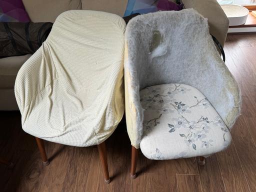  — 4 x Dwell Dip dining chairs faux leather