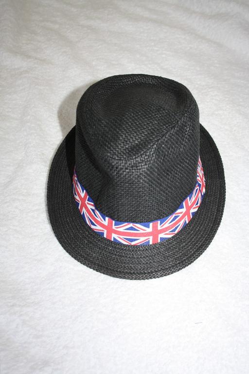  — black trilby hat