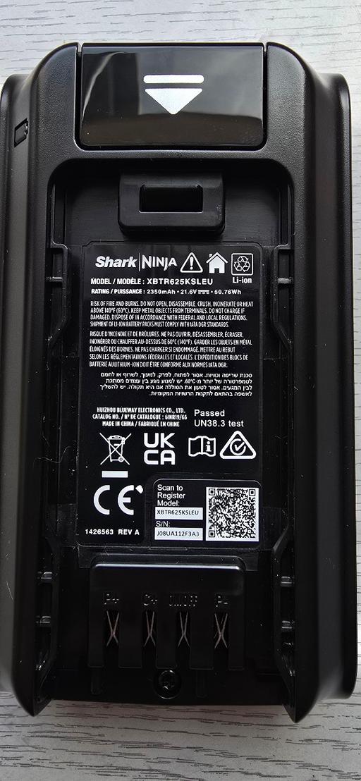  — Shark vacuum cleaner battery