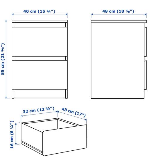  — Chest of 2 drawers