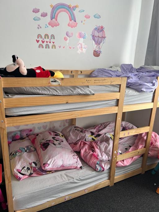  — Wooden Bunk Bed with 2 Mattresses
