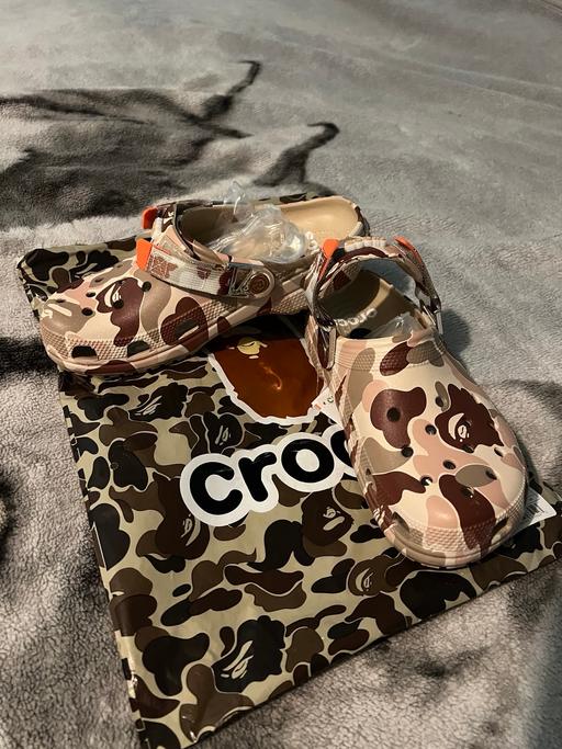  — New Crocs x BAPE Camo Clogs - UK 6 US 7