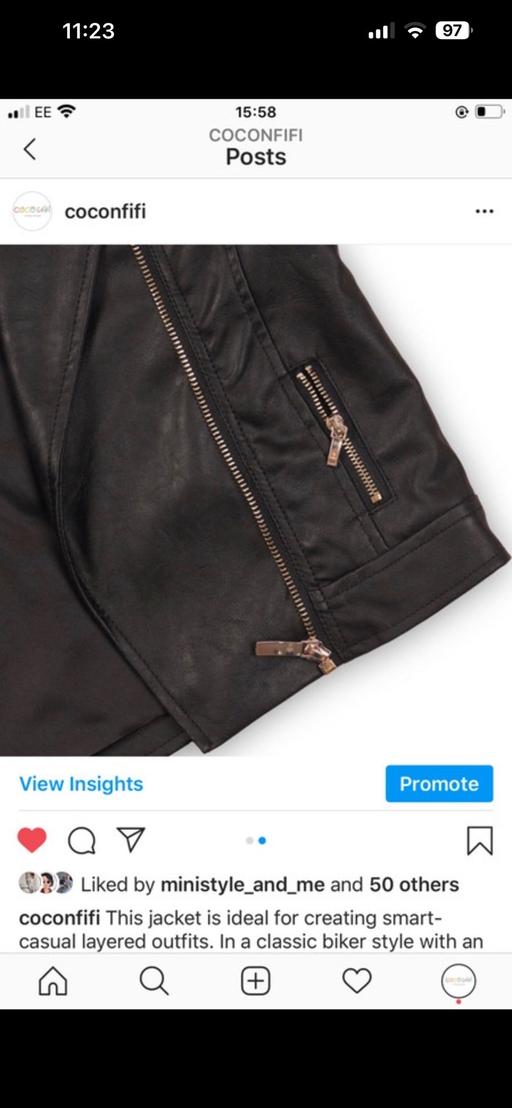  — Girls faux leather jacket