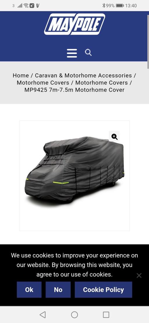  — As New Maypole motor home cover