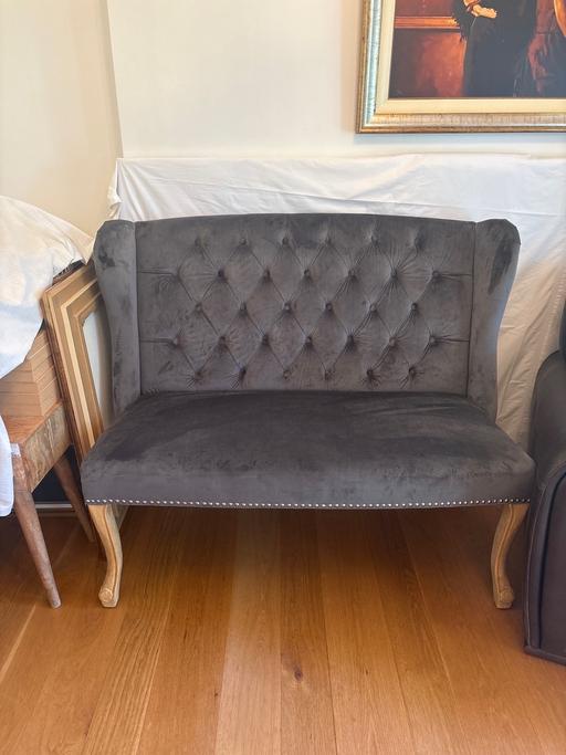  — Grey sofa bench