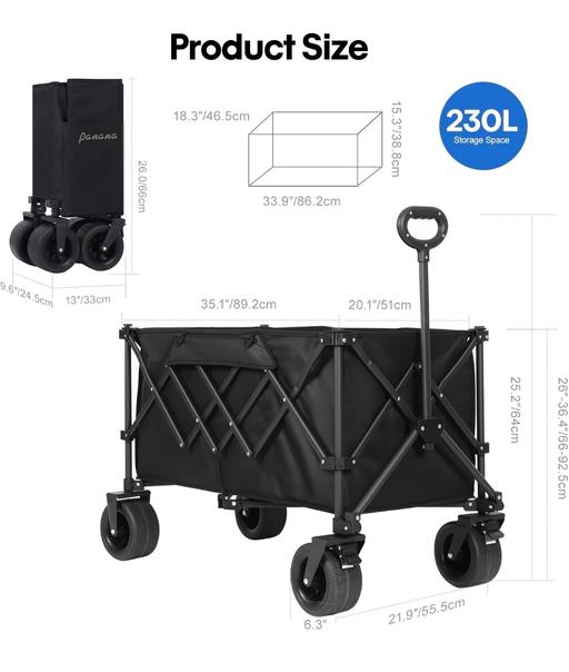  — Folding Utility Wagon Cart with All-Terrain W