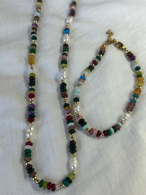  — Natural Stone & Freshwater Pearl Jewelry Set