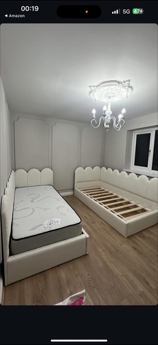  — Two Custom-Made Upholstered Beds – For Sale