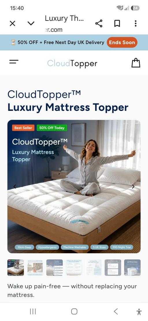  — 2 x Single Bed Cloudtopper Matress Toppers