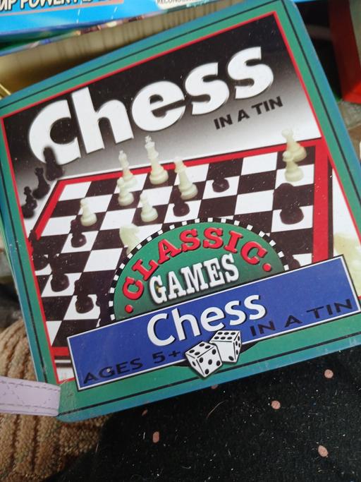  — chess set in tin