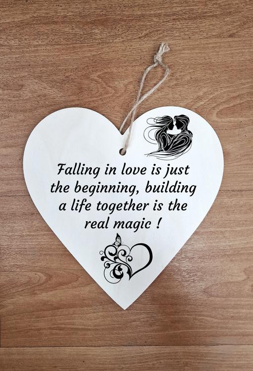  — Laser Engraved Heart Shaped Wooden Plaque