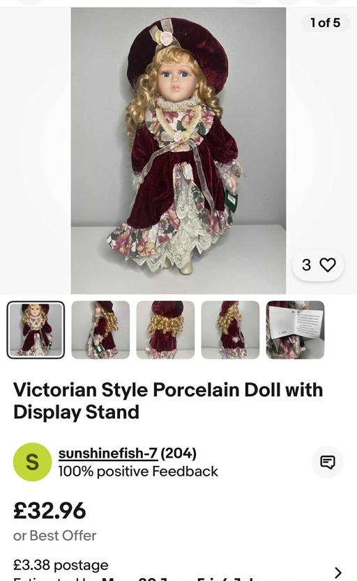  — Victorian Style Porcelain Doll
