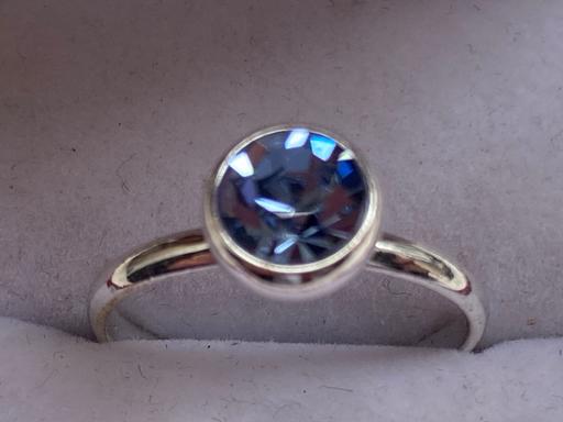  — Ladies unmarked silver sapphire ring 0.70ct