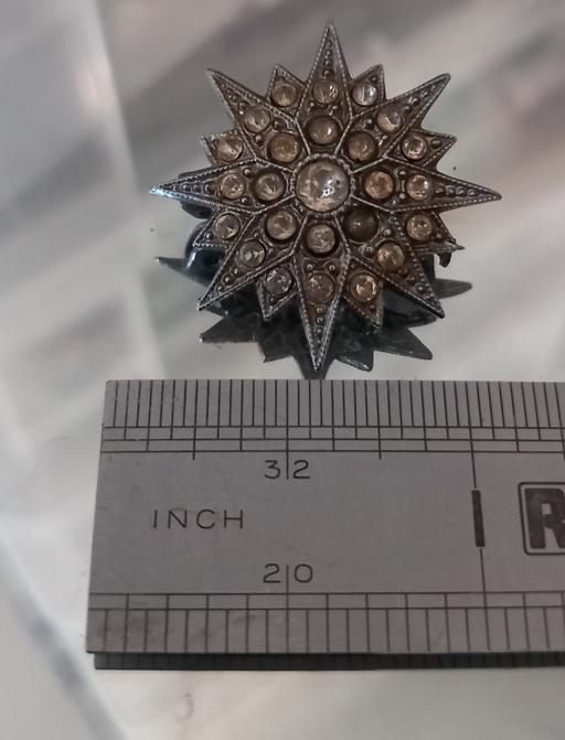  — Antique gemstone star snowflake brooch