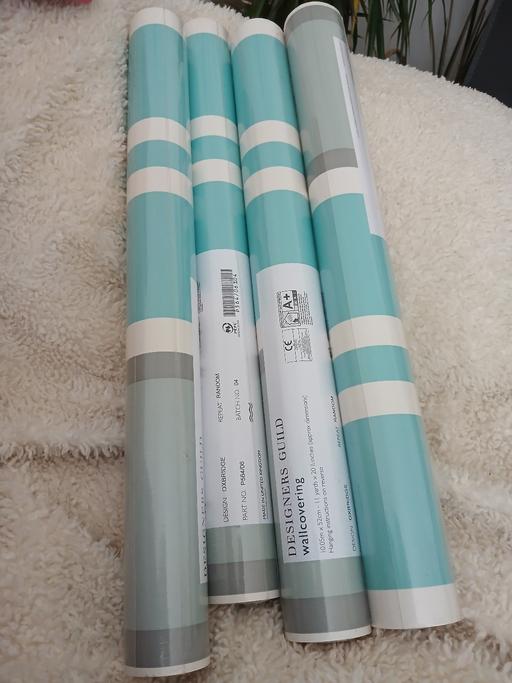  — 4 rolls of stripe designer guild wallpaper