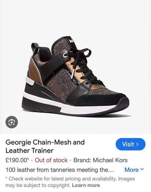  — Georgie Chain-Mesh and Leather Trainer