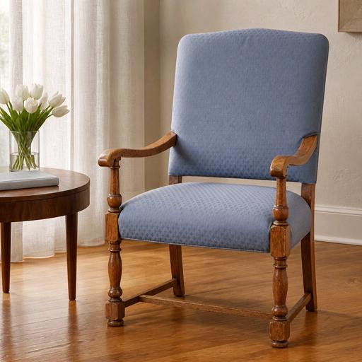  — 19th Century French Style Blue Upholstered Be
