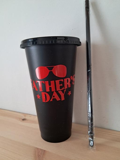  — new fathera day 160z beaker with straw and li