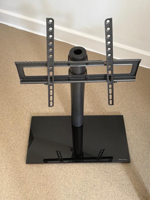  — Black glass tv stand
