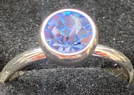  — Ladies unmarked silver sapphire ring 0.70ct