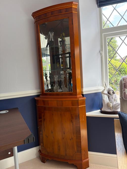  — Yew tree wood corner cabinet