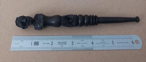  — Vintage carved ebony pen holder