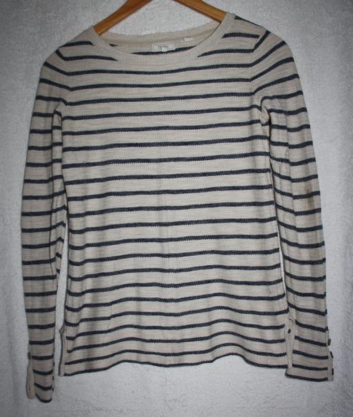  — FatFace cream & blue striped jumper size 10