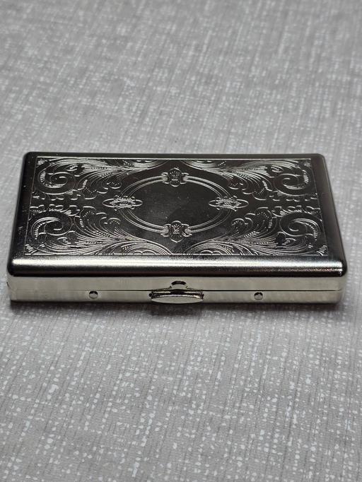  — Vintage Style Engraved Metal Case Silver Tone