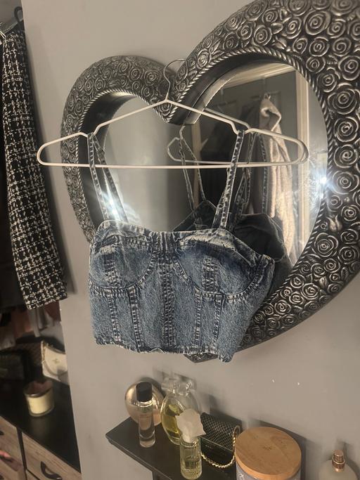  — Denim corset top